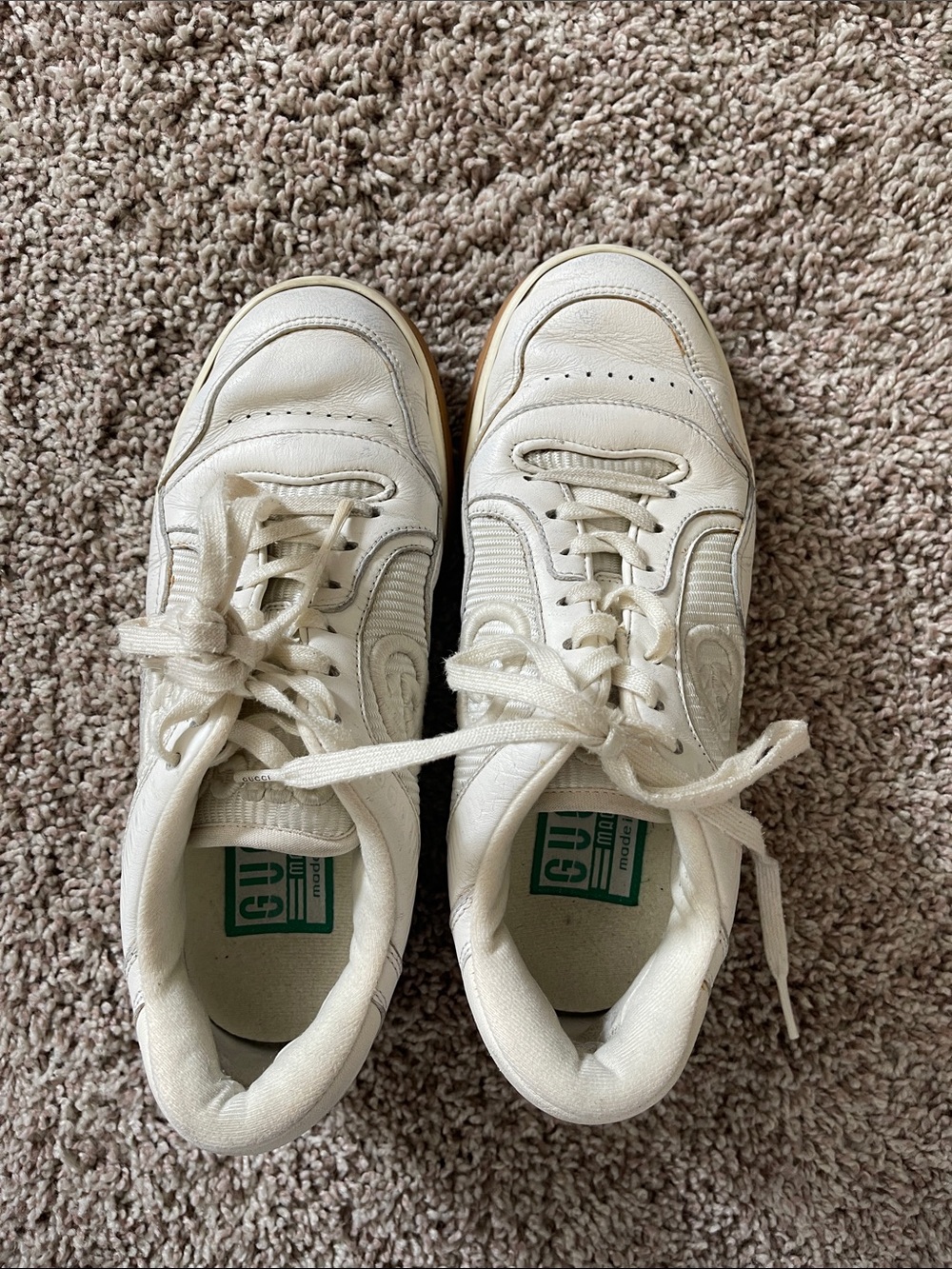 Gucci Cream/White Leather Women's Sneakers